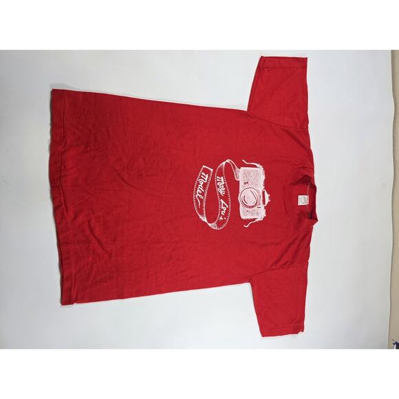 Vintage 80s Mary Lou's Model Red T-shirt Single Stitch Medium - Picture 4 of 5